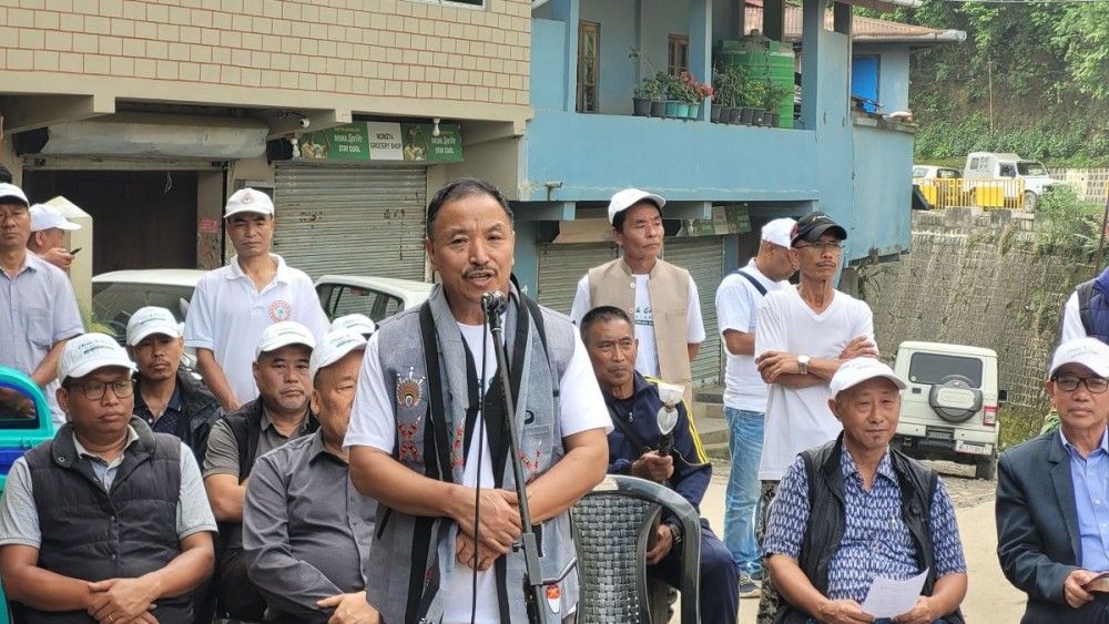 Nagaland Lok Sabha MP, Supongmeren Jamir and others during state-wide launch of ‘Clean & Green Nagaland’ in Kohima on June 5. (Morung Photo)